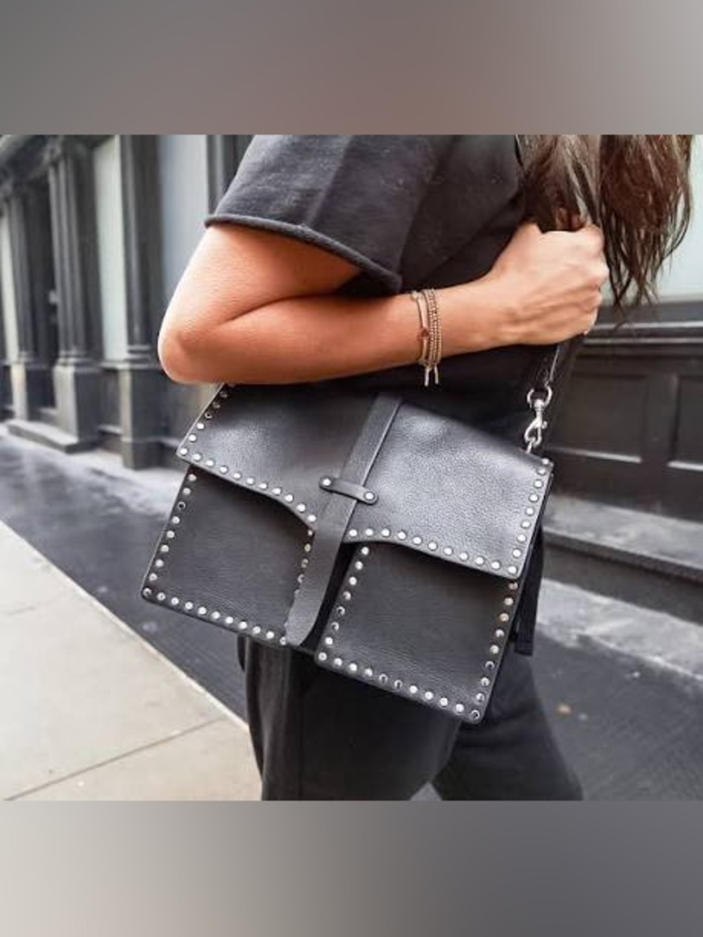 Rebecca Minkoff ‘Nanine’ Studded Leather Crossbody Bag